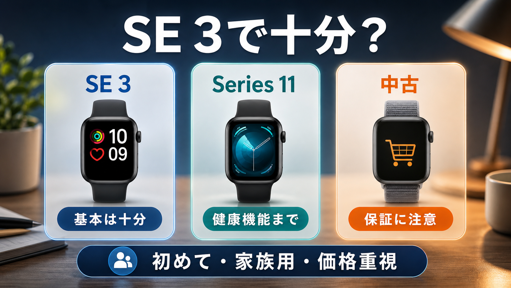 Apple Watch SE 3と比較候補の選び方をまとめたレビュー用スライド