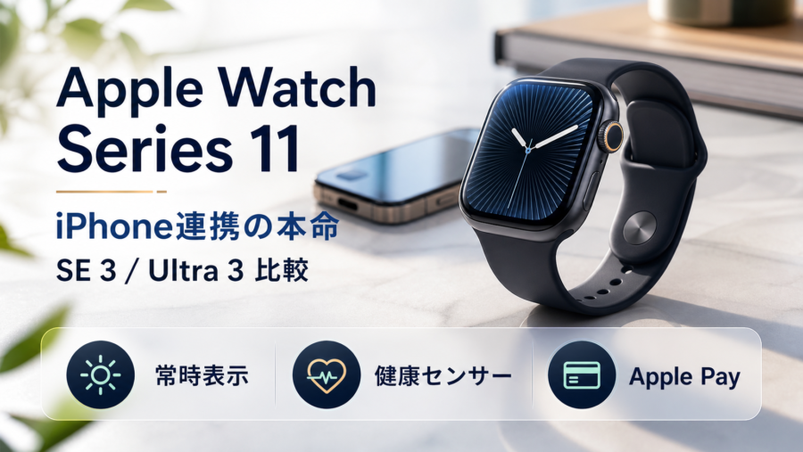 Apple Watch Series 11の特徴をまとめたレビュー用スライド