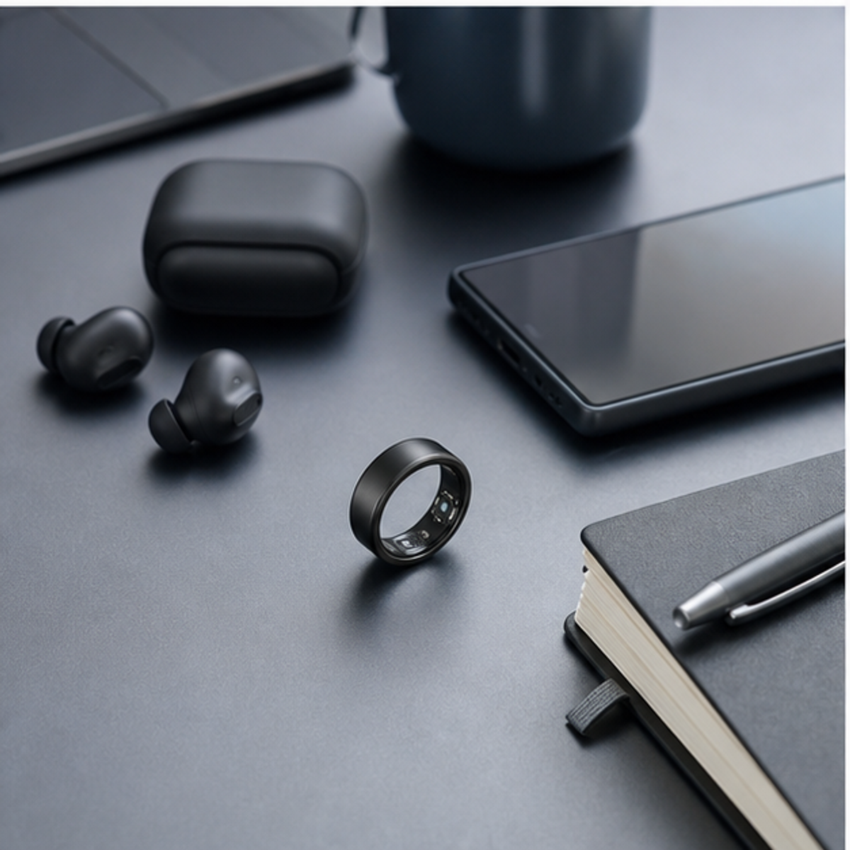 Samsung Galaxy Ringを購入前に比較するためのスマートリング装着イメージ