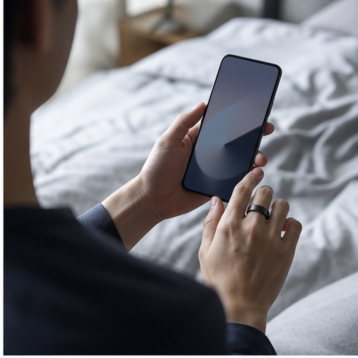 Samsung Galaxy Ringを購入前に比較するためのスマートリング装着イメージ