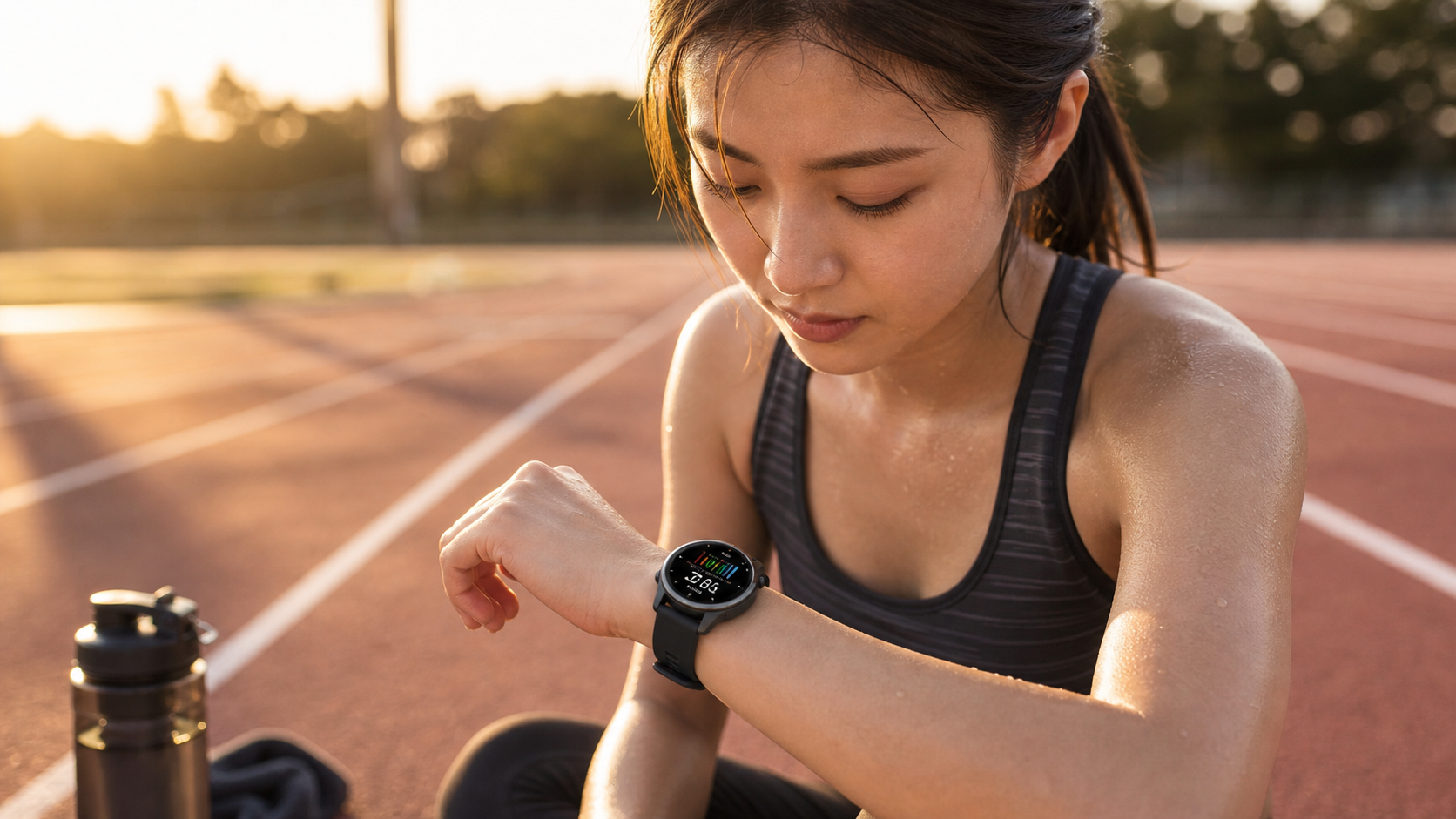 Garmin Forerunner 570をトラック練習で着用している女性のイメージ