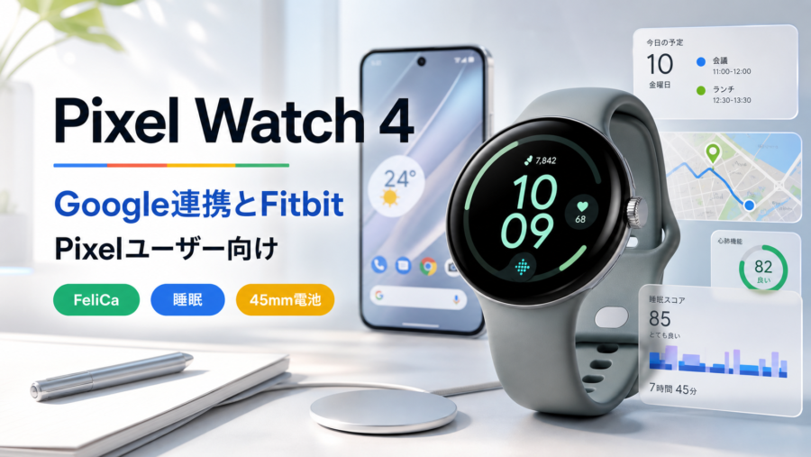Google Pixel Watch 4の特徴をまとめたレビュー用スライド