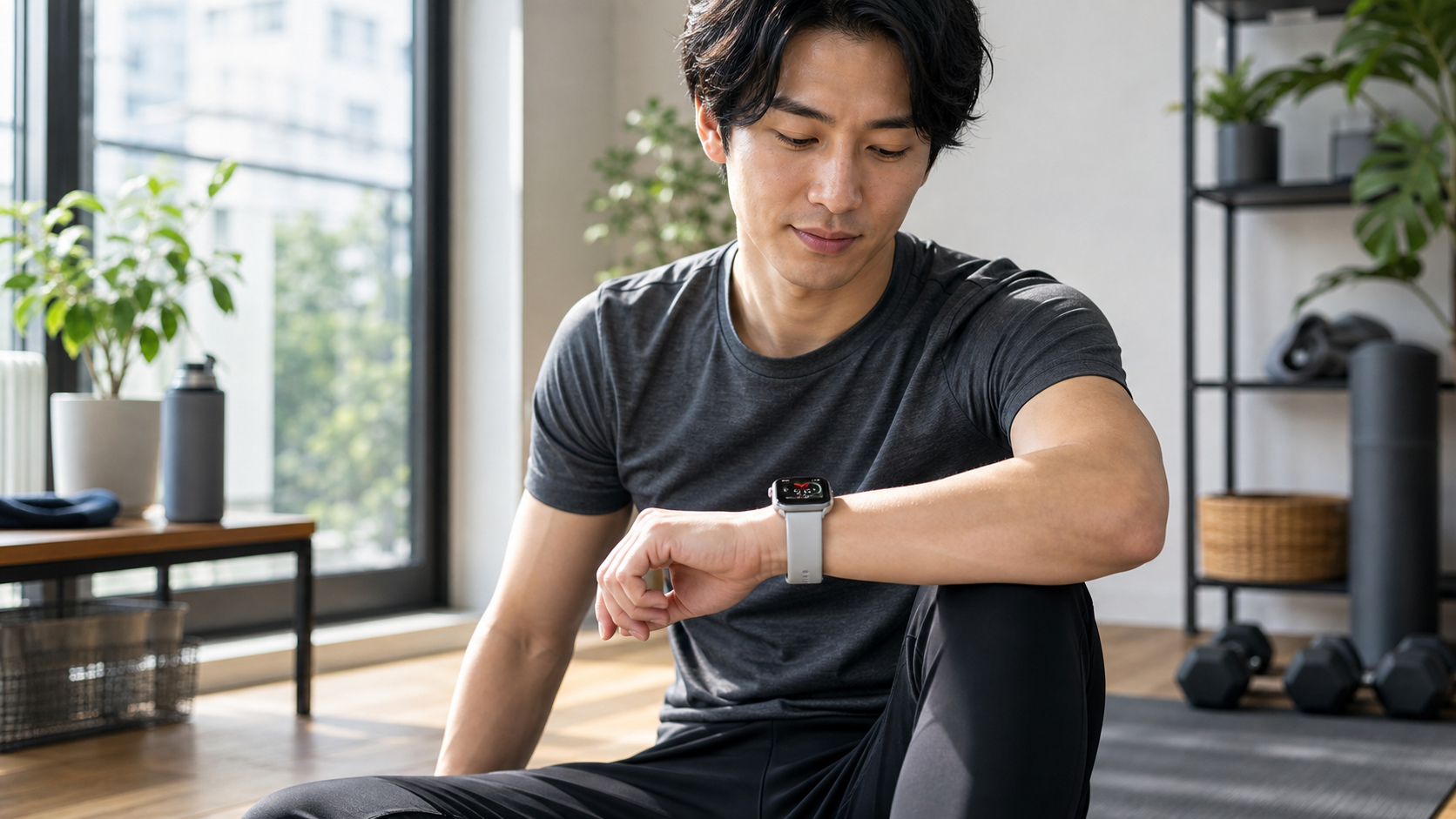 HUAWEI WATCH FIT 4を軽い運動中に着用している男性のイメージ