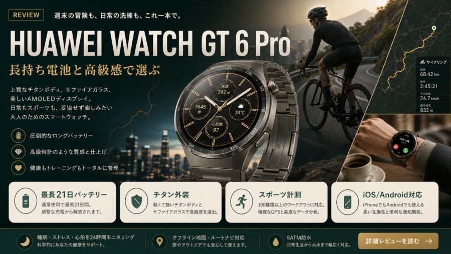 HUAWEI WATCH GT 6 Pro レビュー資料