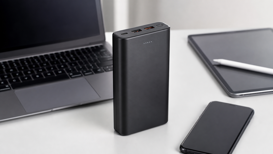 高出力ながらバッグに収まる20000mAhモバイルバッテリーのイメージ