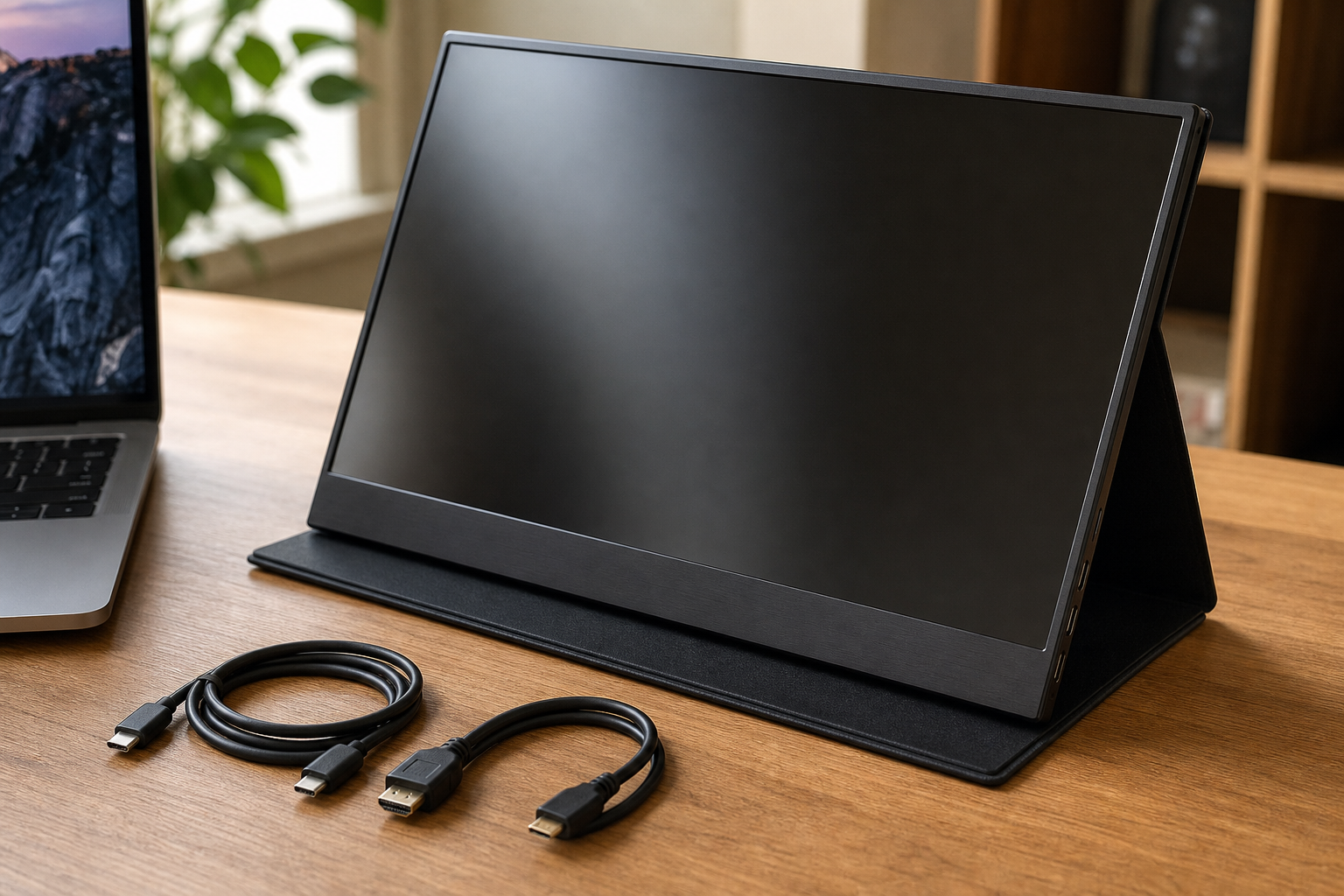 AOC V50のUSB-CやHDMI接続を想定したモバイルモニター製品別生成イメージ