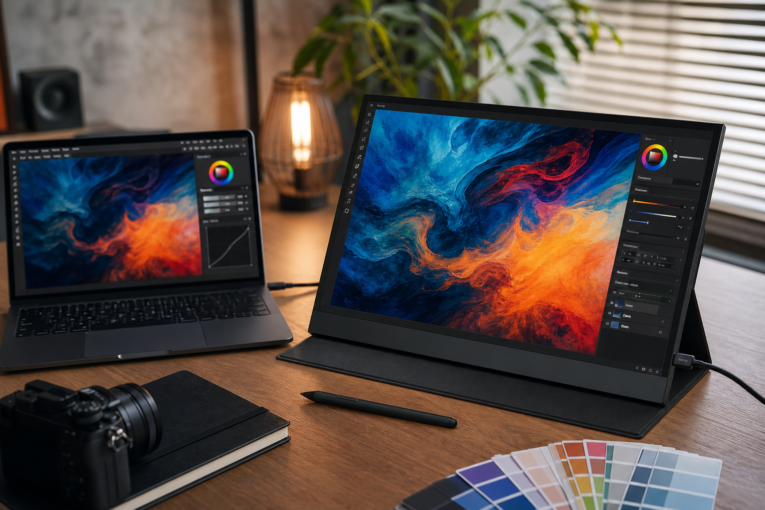 EHOMEWEI LQG-156NWをスタンドや設置環境で使うモバイルモニター製品別生成イメージ