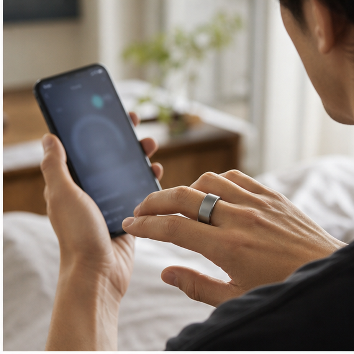 Oura Ring 4を購入前に比較するためのスマートリング装着イメージ