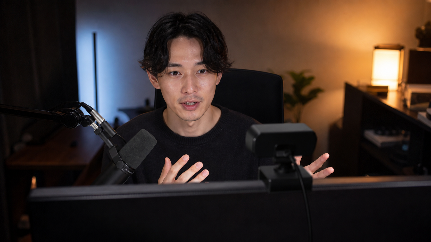 Razer Kiyo Pro Ultra 暗所に強いWebカメラを想定した配信環境例に合わせたデスク環境
