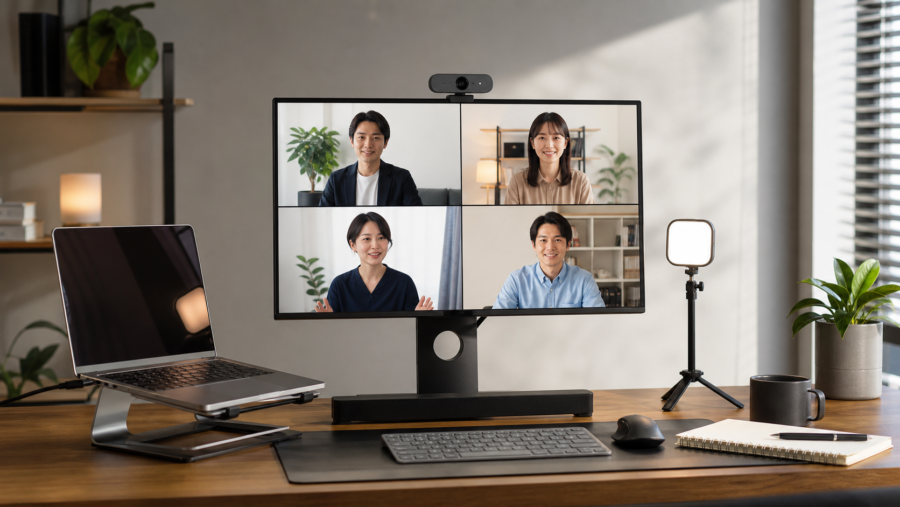 AnkerWork C310 会議向けAI補正Webカメラの利用例