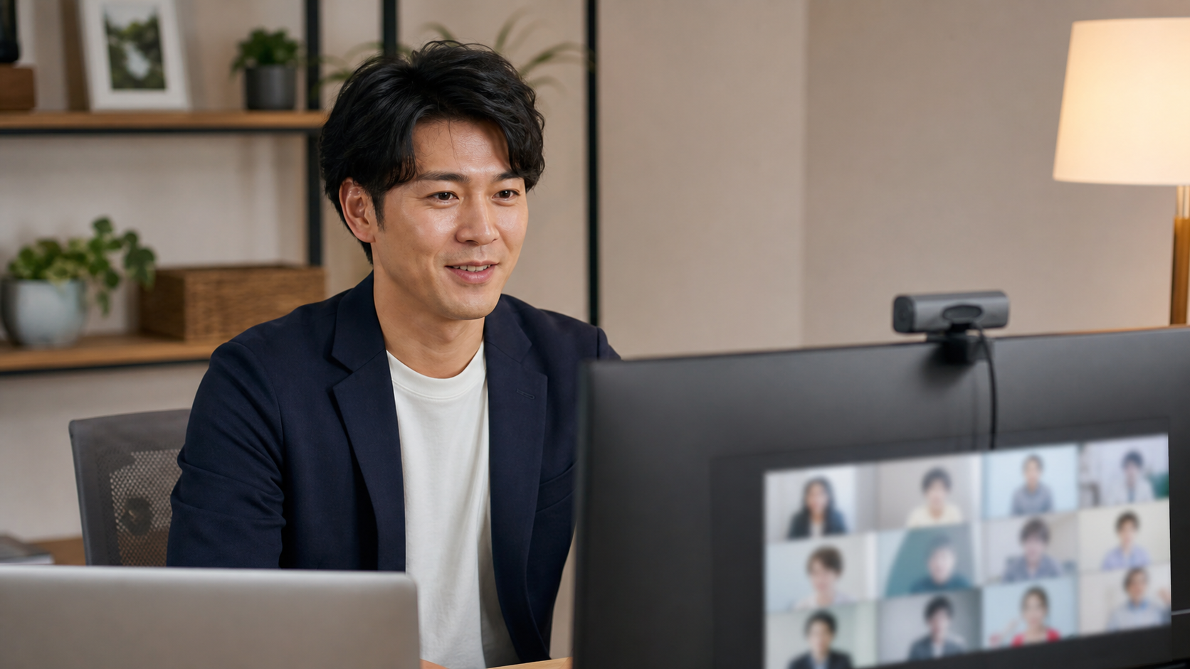 Logicool Brio 500 ミドルレンジWebカメラの会議利用例に合わせたデスク環境