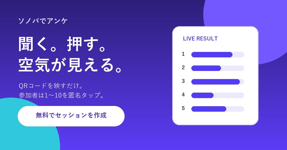 ソノバでアンケを無料で開始する案内